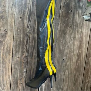 Current Mood CROSS THE LINE THIGH HIGH BOOTS